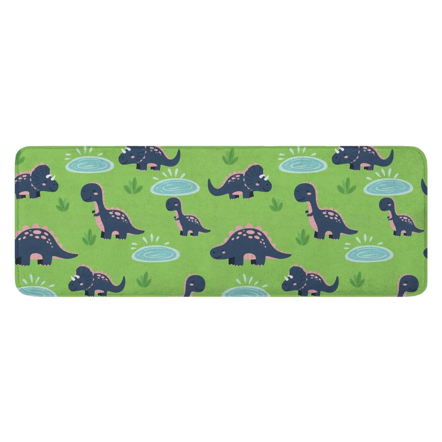 Green Cartoon Dinosaurs Ponds Pattern Kitchen Rug Mat,Kitchen Runner ...