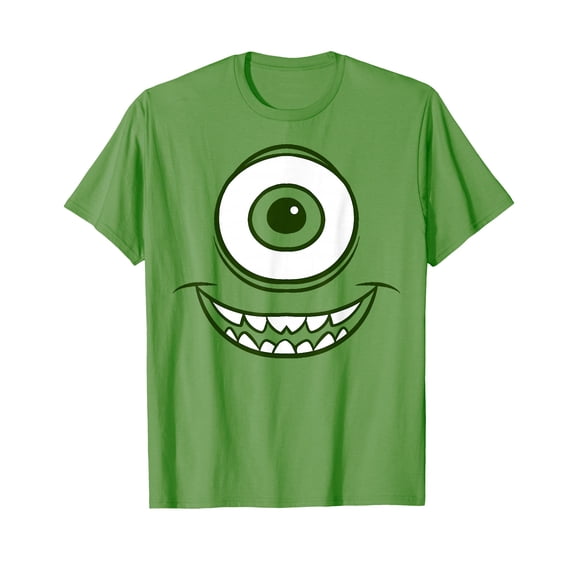 Green Cartoon Monster Face T-Shirt for Fun Halloween Celebrations