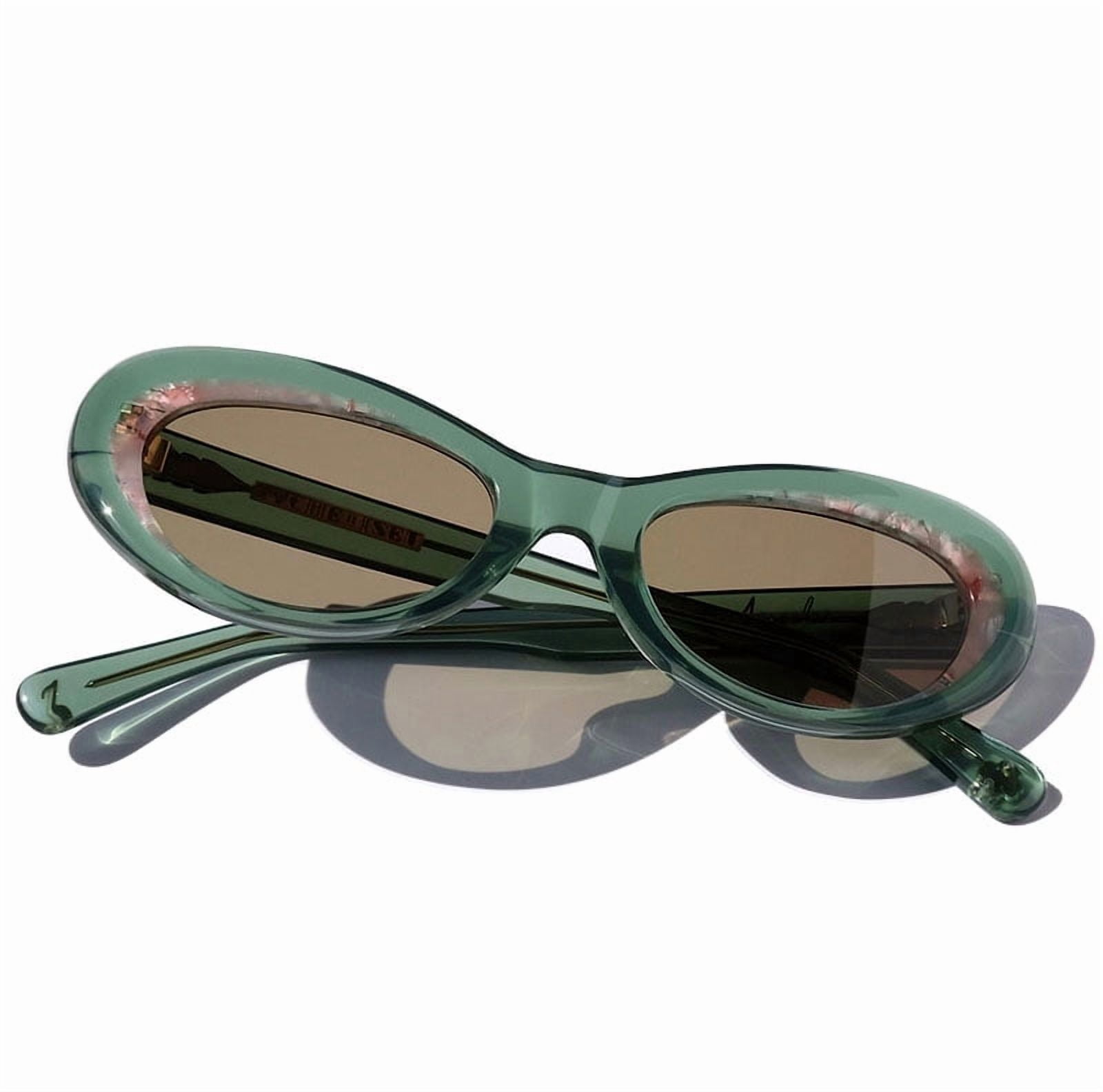 Vintage Cat eye Stylish Sunglasses green S1040 - Retro Narrow Women Vintage Cat Eye Fashion  main image 2