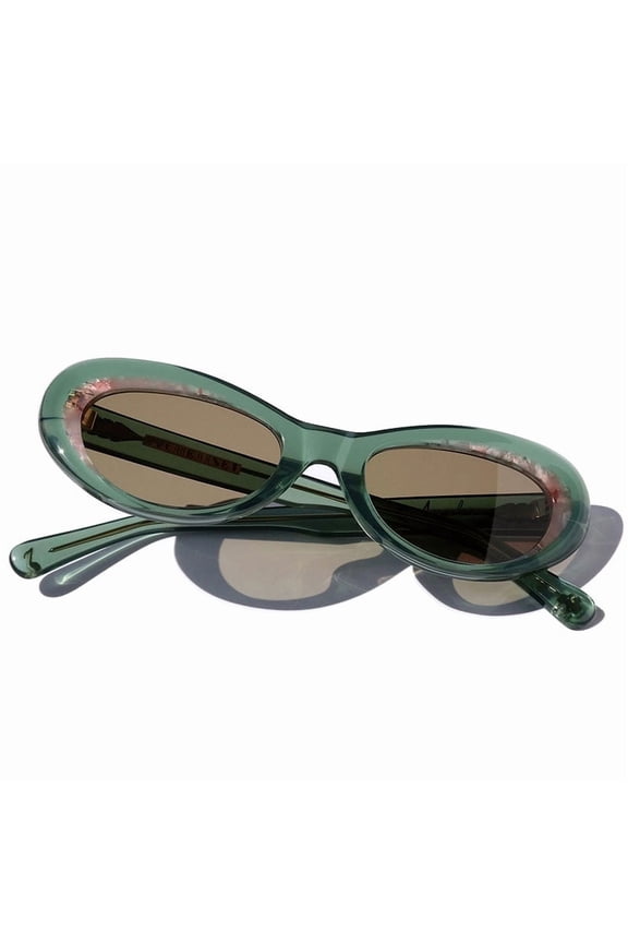 Trendy Cute Green Luxury Cat Eye Sunglasses, Retro Fashion Eyewear, Boho Chic Accessories