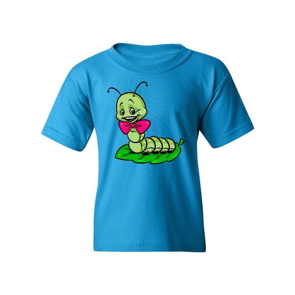 Green Caterpillar On Leaf T-Shirt Juniors -Image by Shutterstock,  Large
