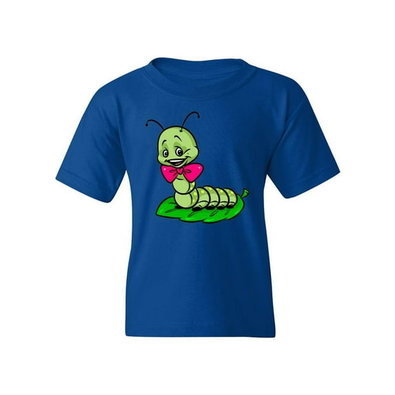 Green Caterpillar On Leaf T-Shirt Juniors -Image by Shutterstock, Small
