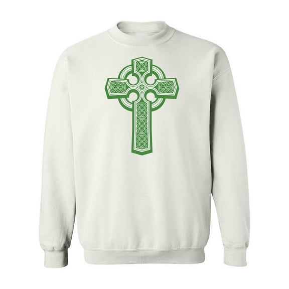 Green Celtic Cross Sweatshirt Men -Image by Shutterstock, Male 3X-Large