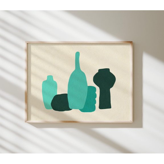Green Ceramic Bottle Pottery Wall Decor