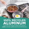 thumbnail image 1 of Green Ceramic Frying Pan Set of 2, 9.5" & 11" Fry Pans, Pink -  Aluminum and Ceramic, Nonstick Cookware Set, Oven Safe and Compatible with All Cooktops, 1 of 5