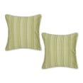 thumbnail image 1 of Green Chambray Stripe Recycled Cotton Pillow Cover 18x18 (Set of 2), 1 of 3