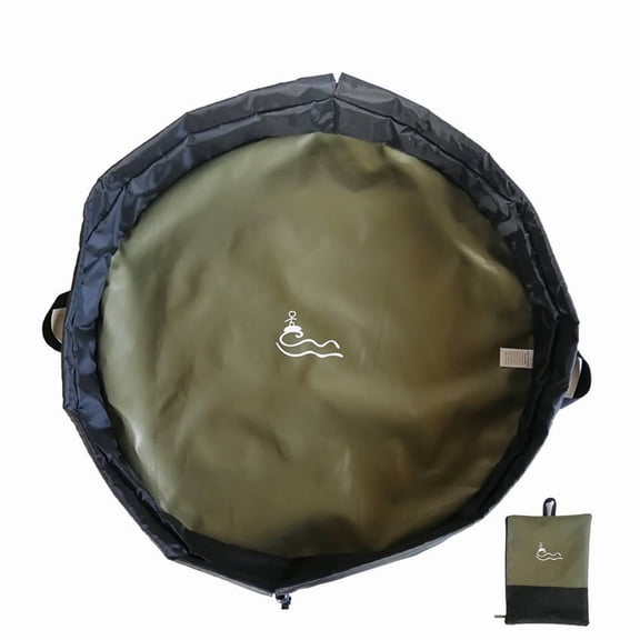 Green Changing Mat for Pool, Waterproof Fabric Bag for Swim Gear, Foldable Design