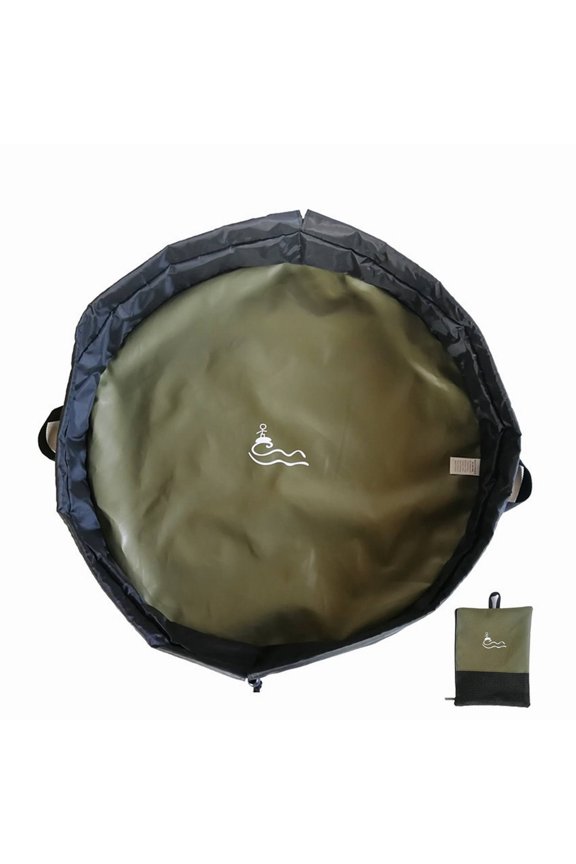 Green Changing Mat for Pool, Waterproof Fabric Bag for Swim Gear, Foldable Design