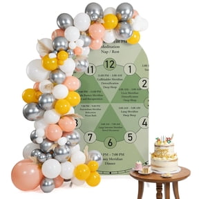 Green Chart Arch Backdrop Cover 4FT Modern Schedule Numbers Chart Planner Spandex Fitted Arch Covers Stretchy Backdrop Decoration for Wedding Birthday Graduation Party