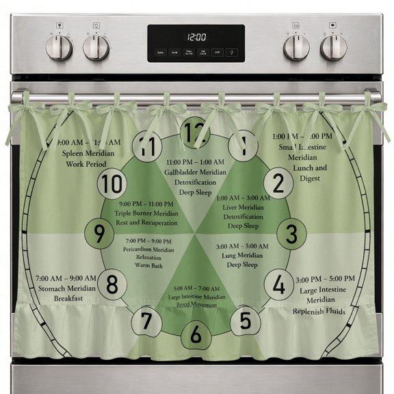 Green Chart Oven Skirt Curtain, 32x24 Inch Modern Schedule Numbers Chart Planner Kitchen Tie Top Oven Curtain for Door, Decorative Stove Skirt Dishwasher Cover With Ribbon Ties