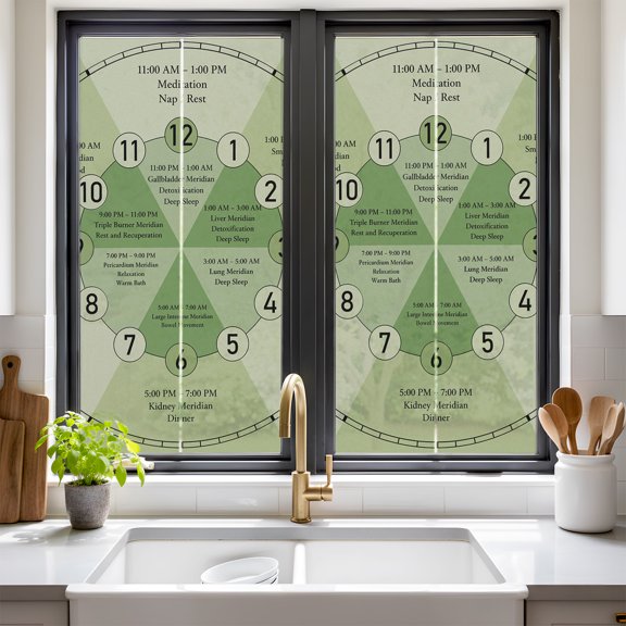 Green Chart Window Privacy Film Modern Schedule Numbers Chart Planner Non Adhesive Window Cling Stickers Static Cling Glass Decals for Home Party Decoration 19.6 x 39.3 in
