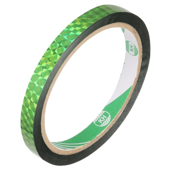 Uxcell Green Check Pattern Metalized Tape 0.4" x 55 Yards Decor Tape for Detailing Accent Wall Graphic Arts