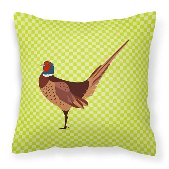 Green Check Themed Fabric Decorative Pillow