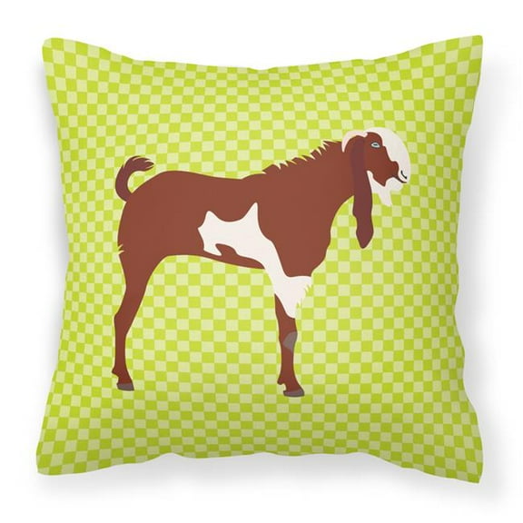 Green Check Themed Fabric Decorative Pillow