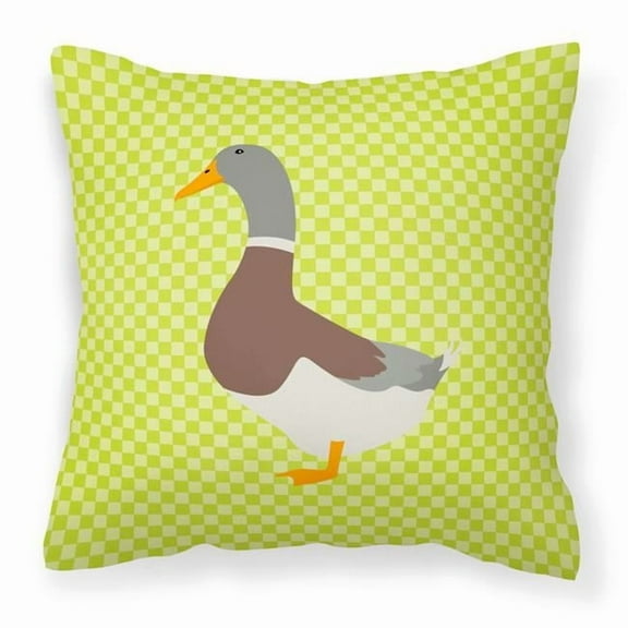 Green Check Themed Fabric Decorative Pillow