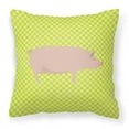 thumbnail image 1 of Green Check Themed Fabric Decorative Pillow, 1 of 2