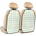 thumbnail image 1 of Green Checkboard Mats Back Seat Protectors, Car Seat Protector Vehicle Organizers Waterproof Cover Back Seat Cover for Kids with 3 Storage Pockets 2 Pack, 1 of 5
