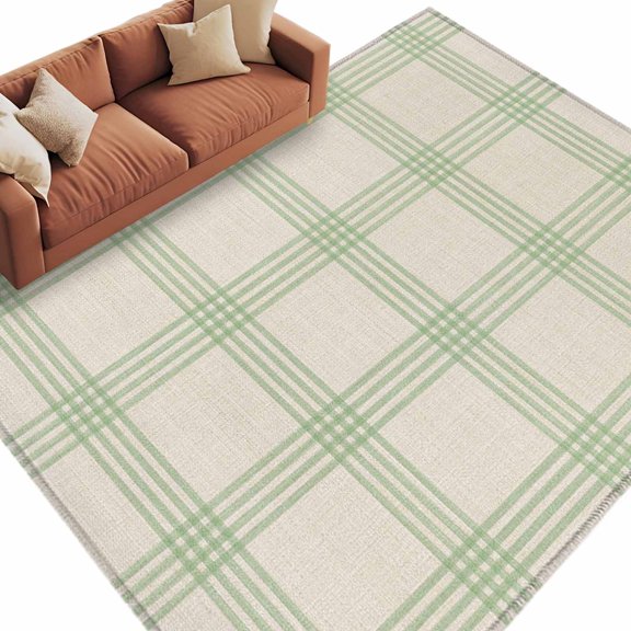 Green Checkered Area Rug 6x9 Washable Rug Non Slip Rustic Farmhouse Buffalo Plaid Large Area Rug Soft Stainresistant Indoor Floor Carpet for Living Room Bedroom Home Office Dining Room Nursery