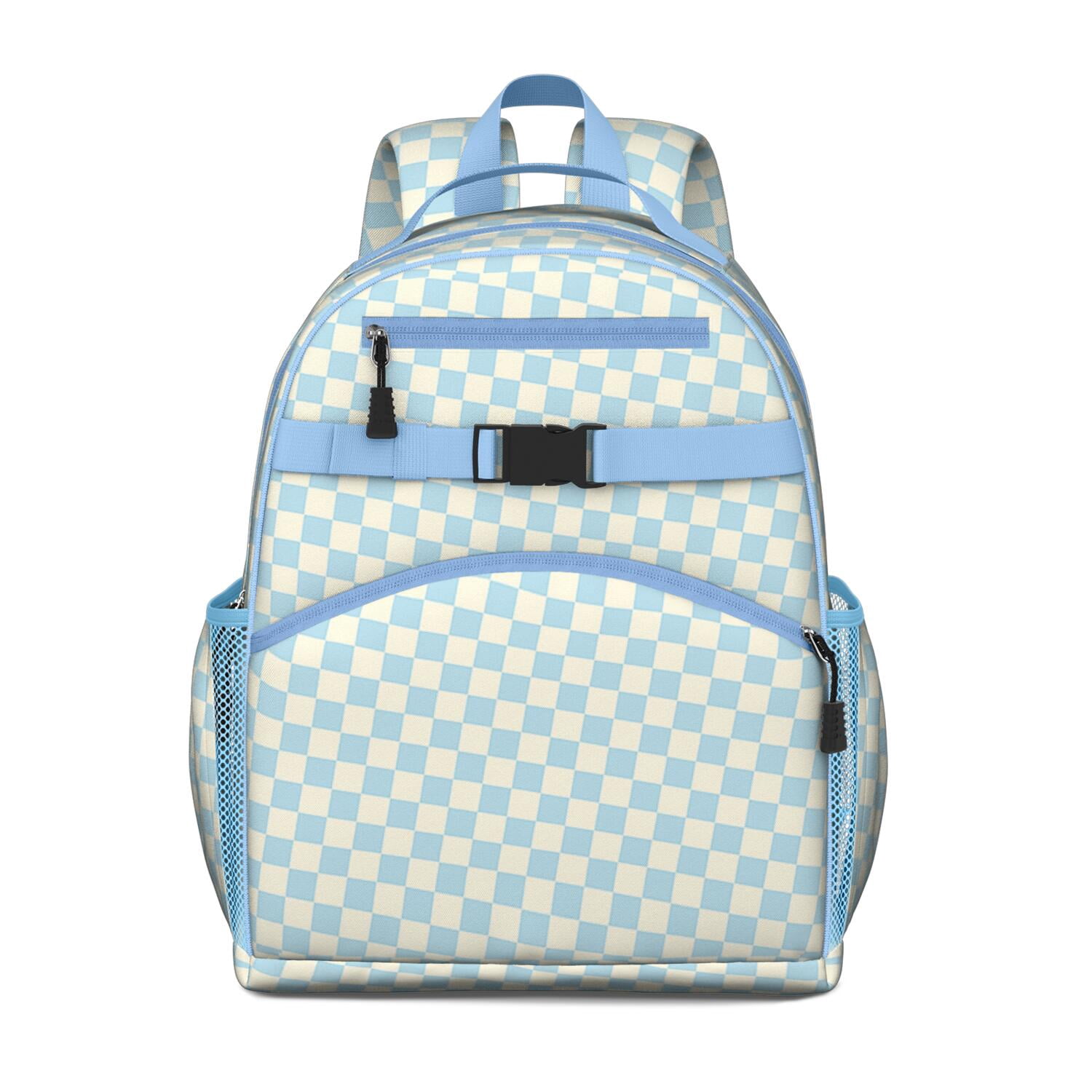 Green Checkered Backpack for School,Cute School Bag,Schoolbag with