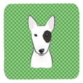 thumbnail image 1 of Green Checkered Bull Terrier Foam Coasters Set Of 4, 1 of 1