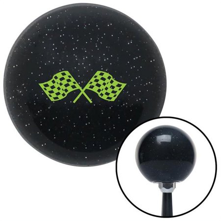 Green Checkered Racing Flags Black Metal Flake Shift Knob with M16 x 1.5 Insert