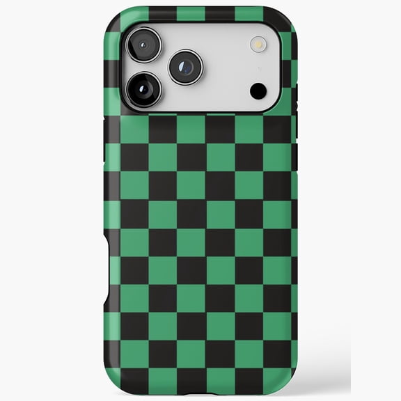 Green Checkered Slayer Cloak iPhone Case 17 16 15 14 13 12 11 Pro Max