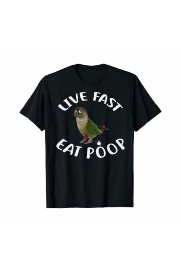 Green Cheek Conure Clothing, Leave Fast Funny Conure Parrot T-Shirt
