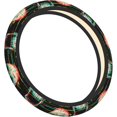 Green Cheetah Leopard Print Sport Steering Wheel Cover 15 Inch