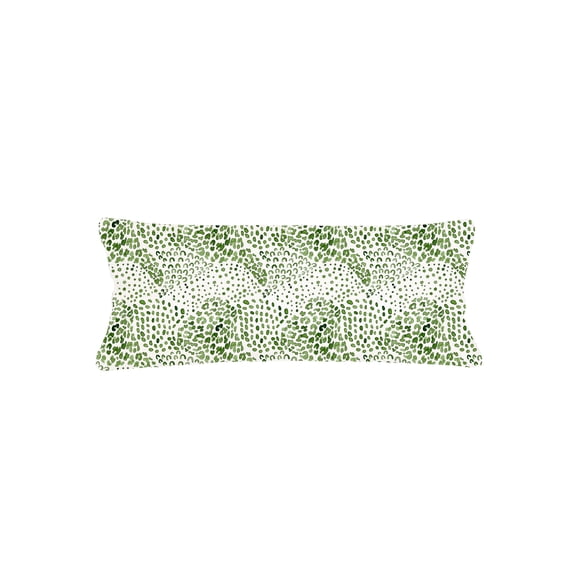 Green Cheetah Velvet Pillow 14x40 Down Alternative