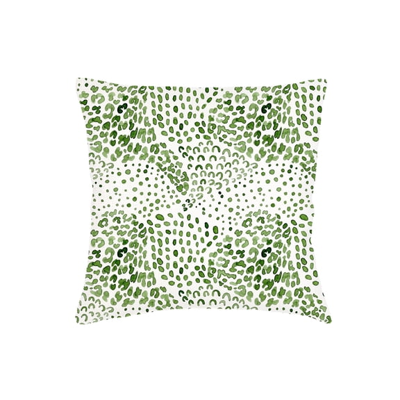 Green Cheetah Velvet Pillow 26x26 Down Alternative