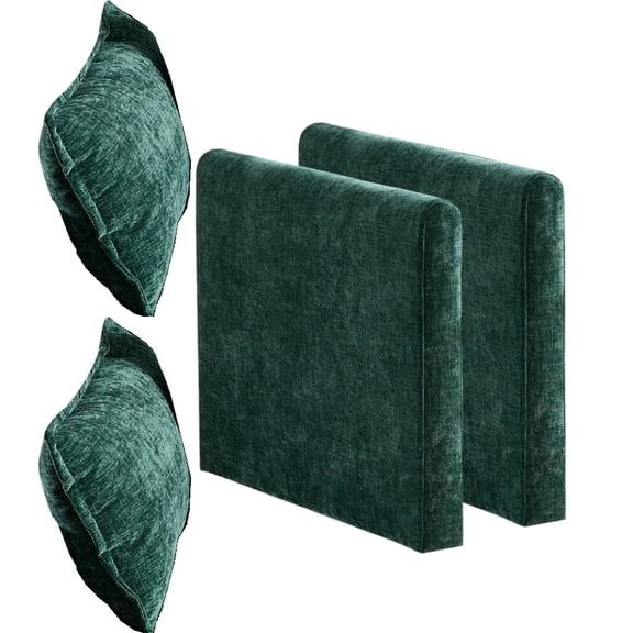 Green Chenille Cloud Sofa Armrest Replacement Parts, Foam Filled Modular Sectional Couch Arm Panels, Modern American DIY Combination Sofa Accessory