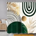 thumbnail image 1 of Green Chic Abstract Boho Shower Curtains for Bathroom Mid Century Modern Arch Sun Minimalist Aesthetic Contemporary Leaves Plant 72Wx72H Inch Bathroom Decor Waterproof Decoration Home Decor, 1 of 6