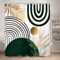 thumbnail image 1 of Green Chic Abstract Shower Curtain for Bathroom Decor 72Wx84H Inches Mid Century Leaves Tropical Modern Geometric Simple Minimalist Fancy Fabric Waterproof Polyester 12 Pack Hooks, 1 of 6