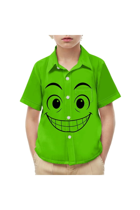 Green Children Boy Girl Casual Tshirts Short Sleeve Tops Tee for Child Print Cute School Girl Costumes Cosplay Summer Fall Shirts 2026 Clothing 10 Years