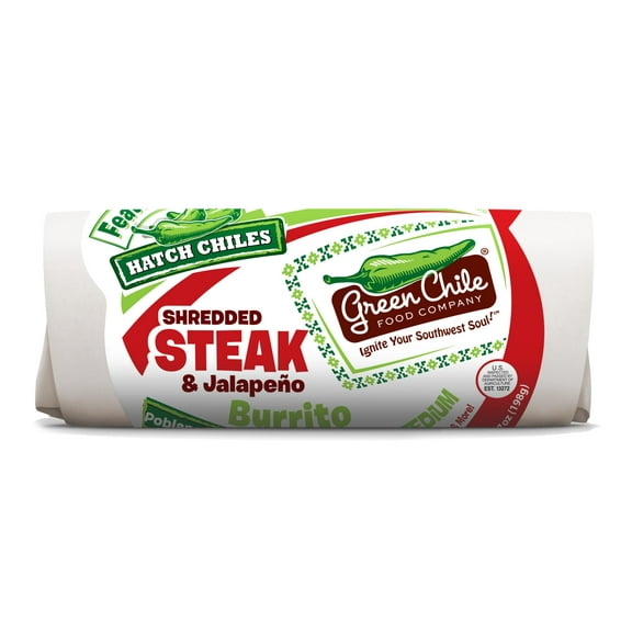 Green Chile Steak and Jalapeno Burrito -- 12 per case.