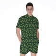 thumbnail image 1 of Green Chili Peppers Pattern Short Sleeve Men'S Rompers Casual Summer Jumpsuits Outfit, 1 of 4