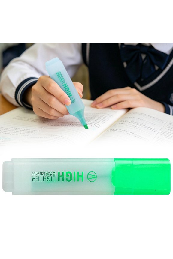 Green Chisel Tip Highlighter with Smudge-Resistant Ink for Note-Taking and Journaling