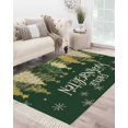 thumbnail image 1 of Green Christmas Area Rug 3x5 Living Room Rug with Tassel Woven Cotton Entryway Rugs Washable Bedroom Rugs Aesthetic Nursery Carpet Xmas Tree Snowflake Farmhouse Floor Mat for Laundry Room, 1 of 5