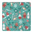 thumbnail image 1 of Green Christmas Baking Pattern Square Fitted Tablecloth with Elastic Edge,Square Table Cover,Washable Elastic Table Cover for Home Kitchen Party Decor 36"x36", 1 of 6