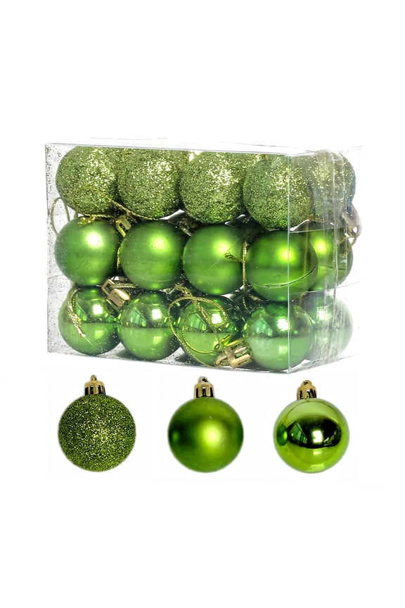 Green Christmas Balls, Christmas Day Ornaments,24 Pcs Shatterproof Christmas Ball Hanging Ball for Xmas Tree Party Decoration Frosted Christmas Ball, Matte, Shiny Christmas Ball,1.18"