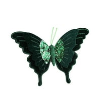 Green Christmas Bows - Fabric Butterfly with Double-layered Wings, for Christmas Tree, Christmas Decorations for Tree, Garland, Christmas Tree Ornaments