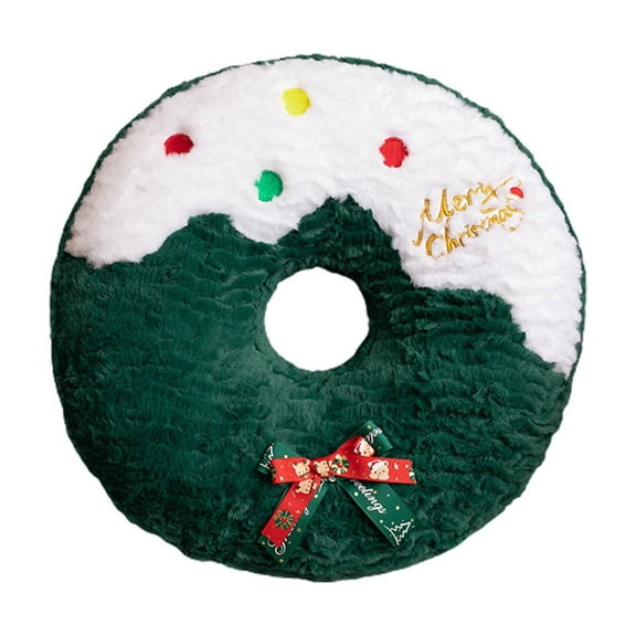 Green Christmas Car Tree Pillow 40X40Cm, Santa Claus Plush Cushion With 100% Polyester Cover, Red Green Holiday Sofa Bed Decor For Home Car