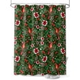 thumbnail image 1 of Green Christmas Cardinal Extra Long Shower Curtain Set, Waterproof Shower Curtains for Bathroom, Xmas Winter Flower Bow Pine Fruits Washable Fabric Bath Curtain for Bathtub with Hooks 72x96 Inches, 1 of 6