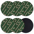 thumbnail image 1 of Green Christmas Coasters Set of 6, Absorbent Coasters for Drinks, Winter Xmas Candy Cane Textured Coaster for Desk Coffee Table Protection, Home Decor House Warming Gifts 4", 1 of 8