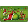 thumbnail image 1 of Green Christmas Decorative Front Door Mat, Xmas Max Dog Hohoho Doormat Indoor Outdoor Non-Slip Floor Entryway Rug, Funny Holiday Home Kitchen Decoration 17x29 Inch, 1 of 6