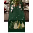 thumbnail image 1 of Green Christmas Dresser Scarf Farmhouse, Dining Table Decorations for Wedding/Parties, Xmas Tree Snowflake Farmhouse Table Runner 120 Inches Long for Kitchen Dining, 13 x 120 In, 1 of 9