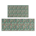 thumbnail image 1 of Green Christmas Floral Pattern Kitchen Rugs Sets Of 2,Anti Fatigue Kitchen Mat Rugs Non Slip Washable,Decorative Kitchen Floor Mats for Kitchen,Sink,Laundry,17"x30"+17"x47", 1 of 7