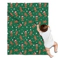 thumbnail image 1 of Green Christmas Gingerbread Man Pattern Blanket,Comfortable Soft Flannel Throw Blanket,All Season,Warm Lightweight Blankets for Sofa Bed Couch Living Room Chair,30"x40", 1 of 4