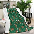 thumbnail image 1 of Green Christmas Gingerbread Man Pattern Blanket,Comfortable Soft Lamb Wool Throw Blanket,All Season,Warm Lightweight Blankets for Sofa Bed Couch Living Room Chair,60"x80", 1 of 4