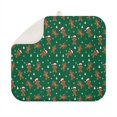 thumbnail image 1 of Green Christmas Gingerbread Man Pattern Dish Drying Mat for Kitchen 1 Pack, Ultra Absorbent Microfiber Dishes Drainer Mats,16x18in(41x46cm), 1 of 6
